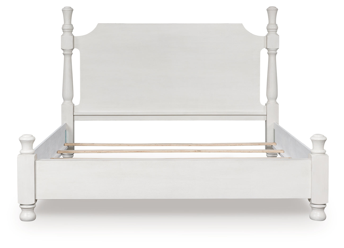 Diamond Furniture - Ashley Furniture - Rowlenstown Bedroom - California King Poster Bed / Antique White - PCB823B5