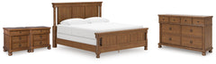 Diamond Furniture - Ashley Furniture - Rowlenstown King Poster Bed, Dresser and 2 Nightstands - King Poster Bed, Dresser and 2 Nightstands - PCB824B6