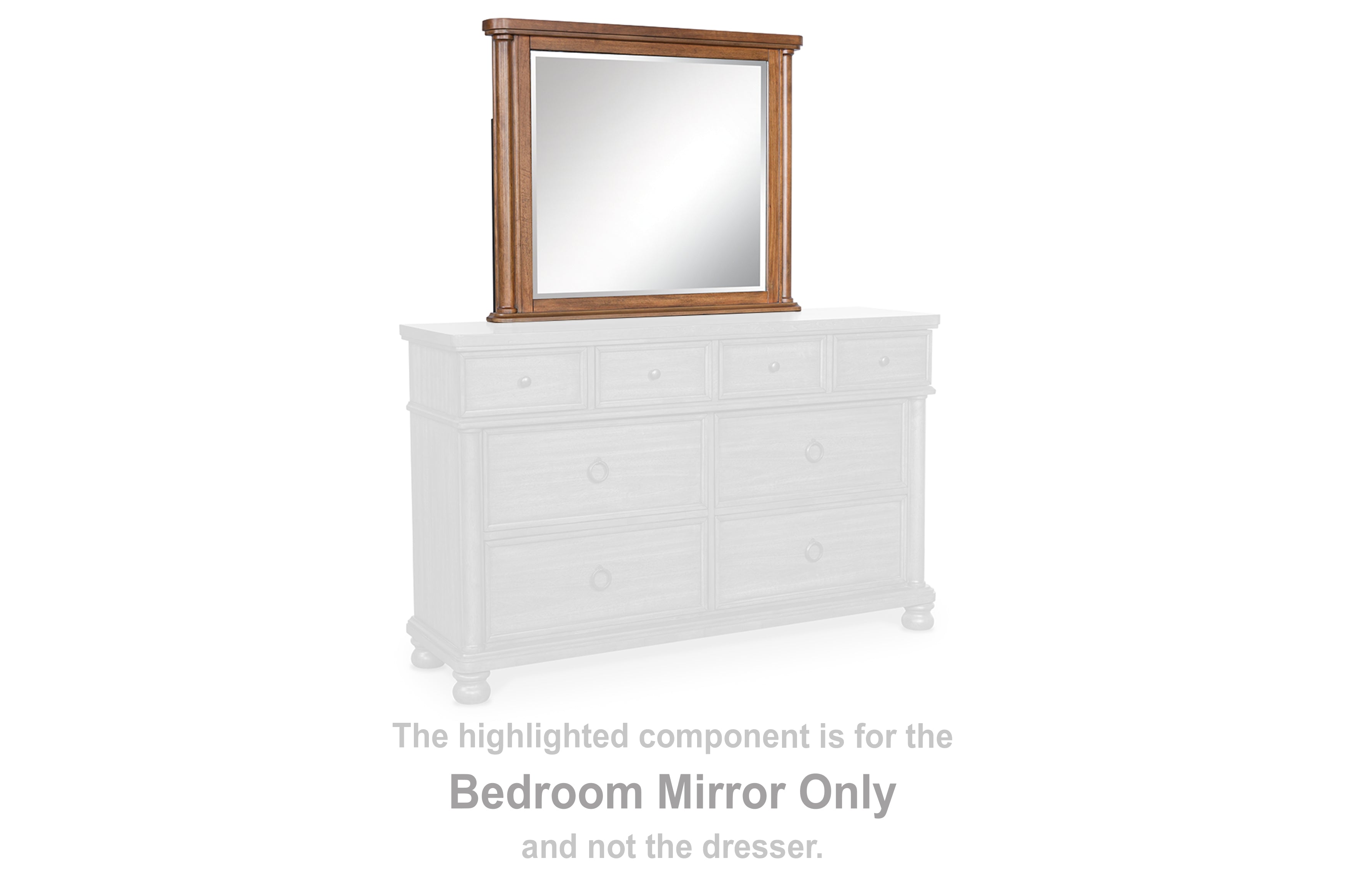 Diamond Furniture - Ashley Furniture - Rowlenstown Mirror - Bedroom Mirror / Brown - PCB824-36