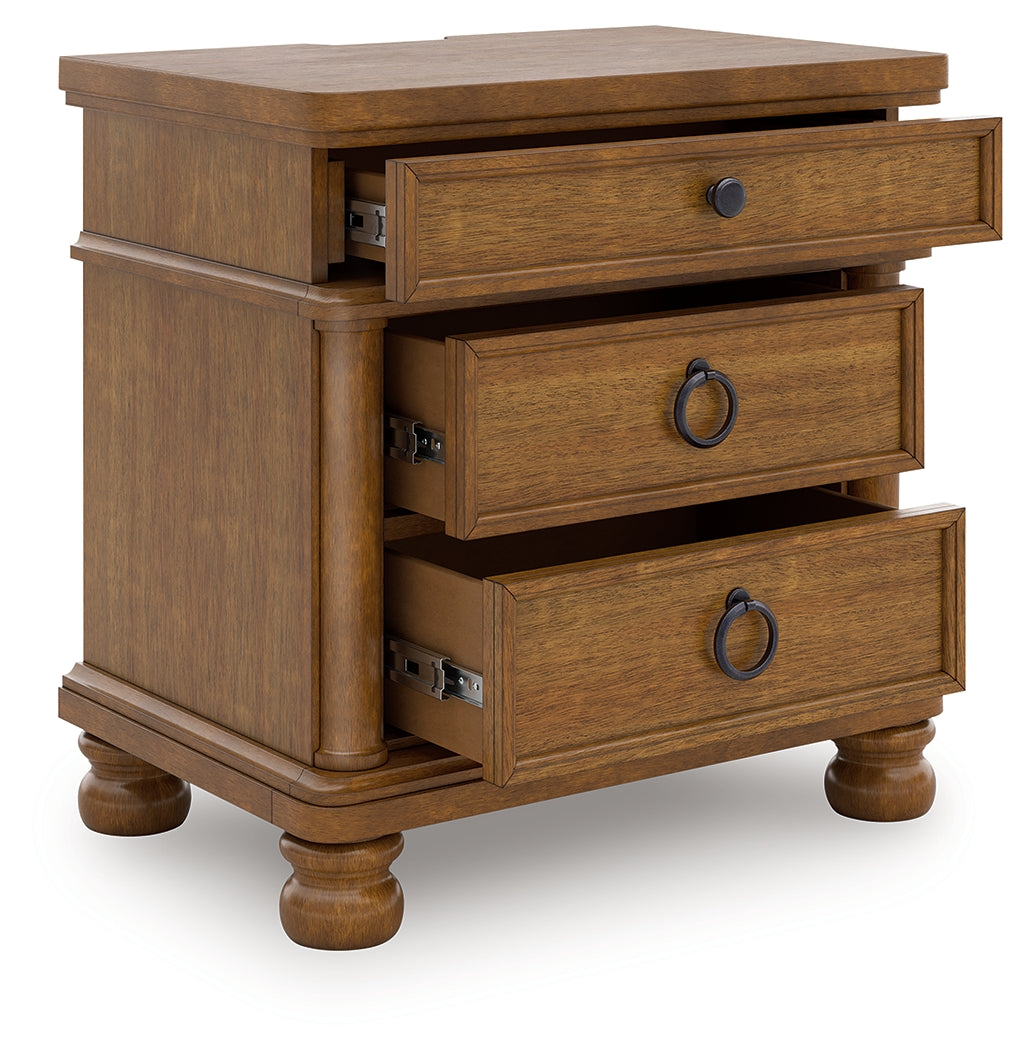 Diamond Furniture - Ashley Furniture - Rowlenstown Bedroom - Three Drawer Night Stand / Brown - PCB824-93