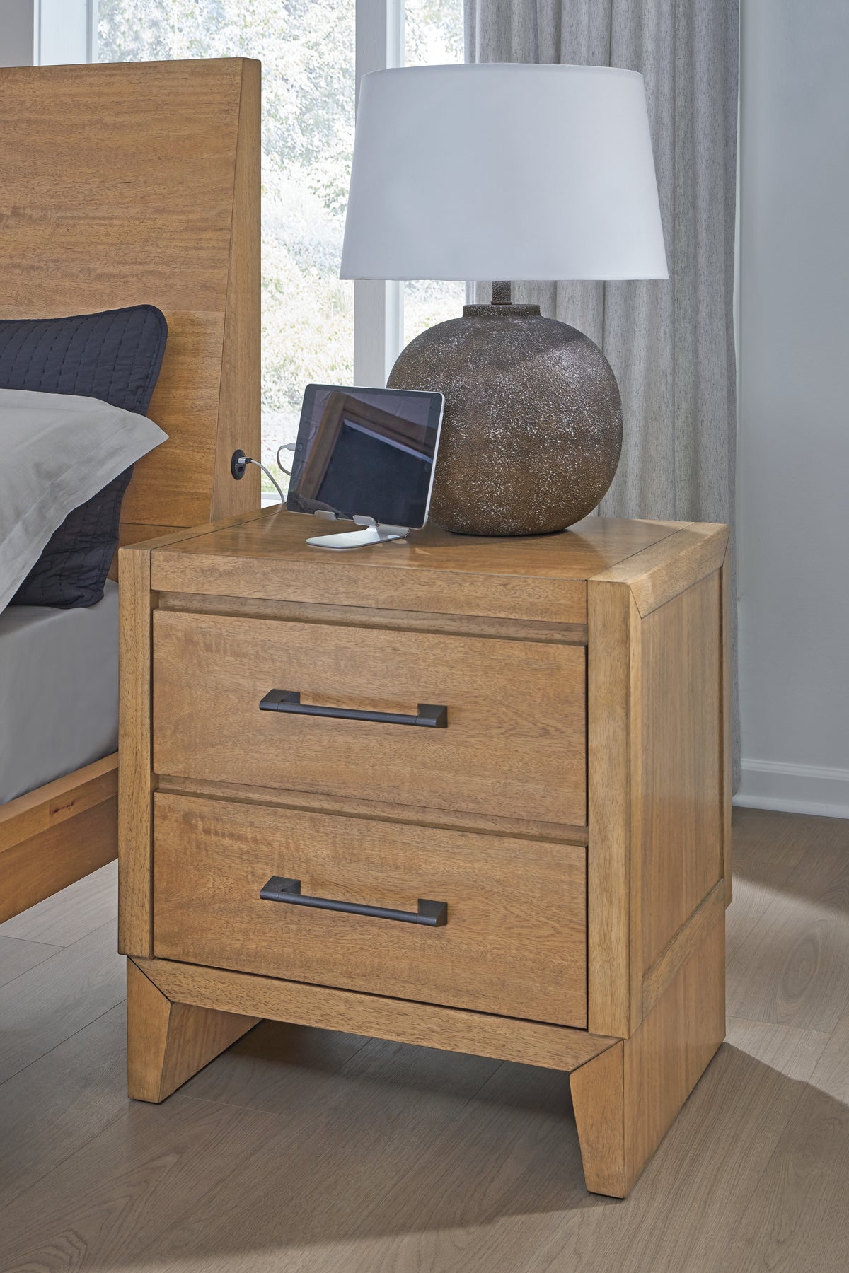 Diamond Furniture - Ashley Furniture - Sherbana Nightstand - Two Drawer Night Stand - B833-92