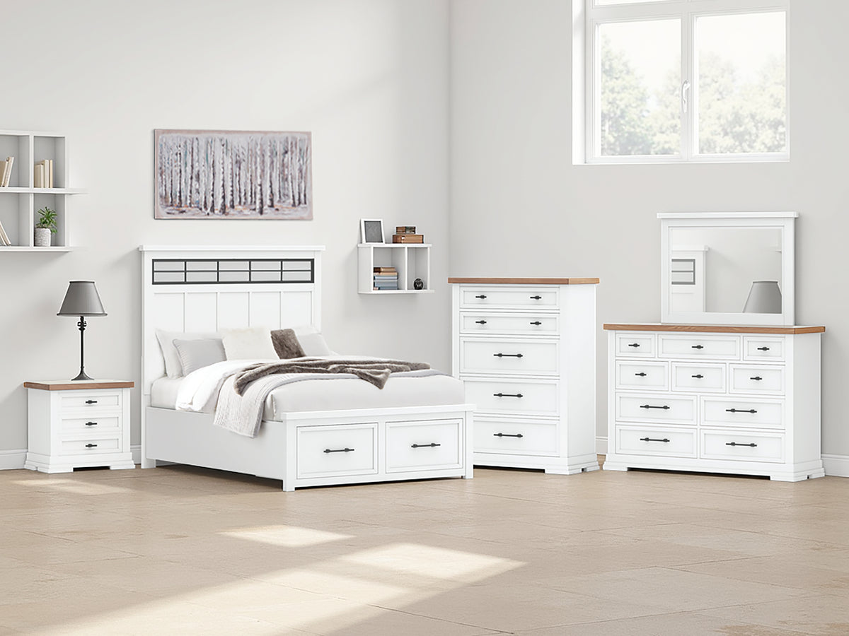 Diamond Furniture - Ashley Furniture - Ashbryn Queen Panel Storage Bed - Queen Panel Storage Bed - B844B2