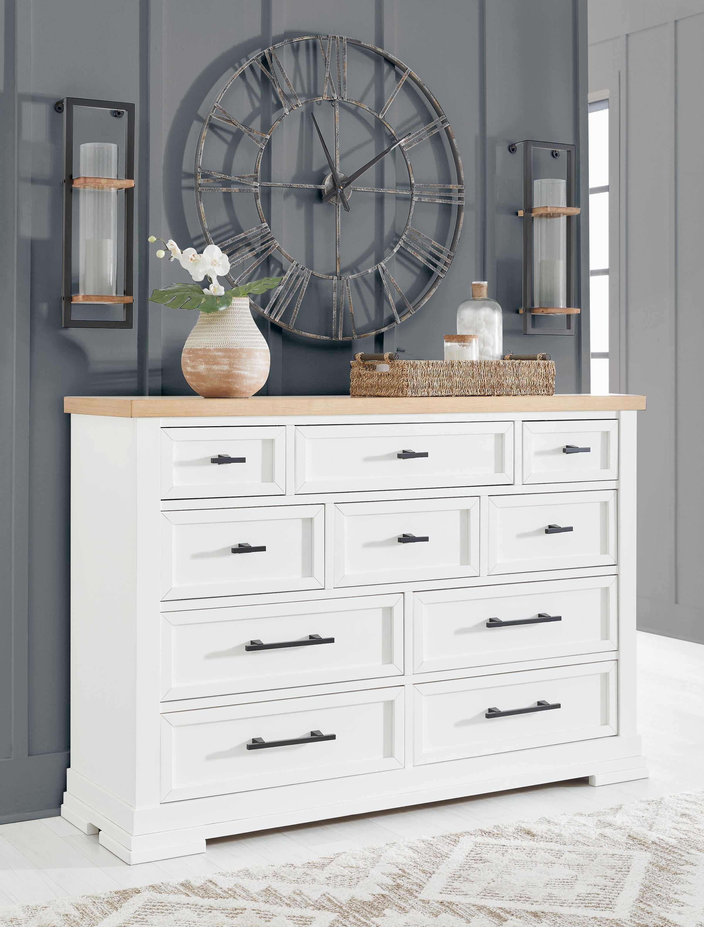 Diamond Furniture - Ashley Furniture - Ashbryn Bedroom - Dresser / White/Natural - B844-31