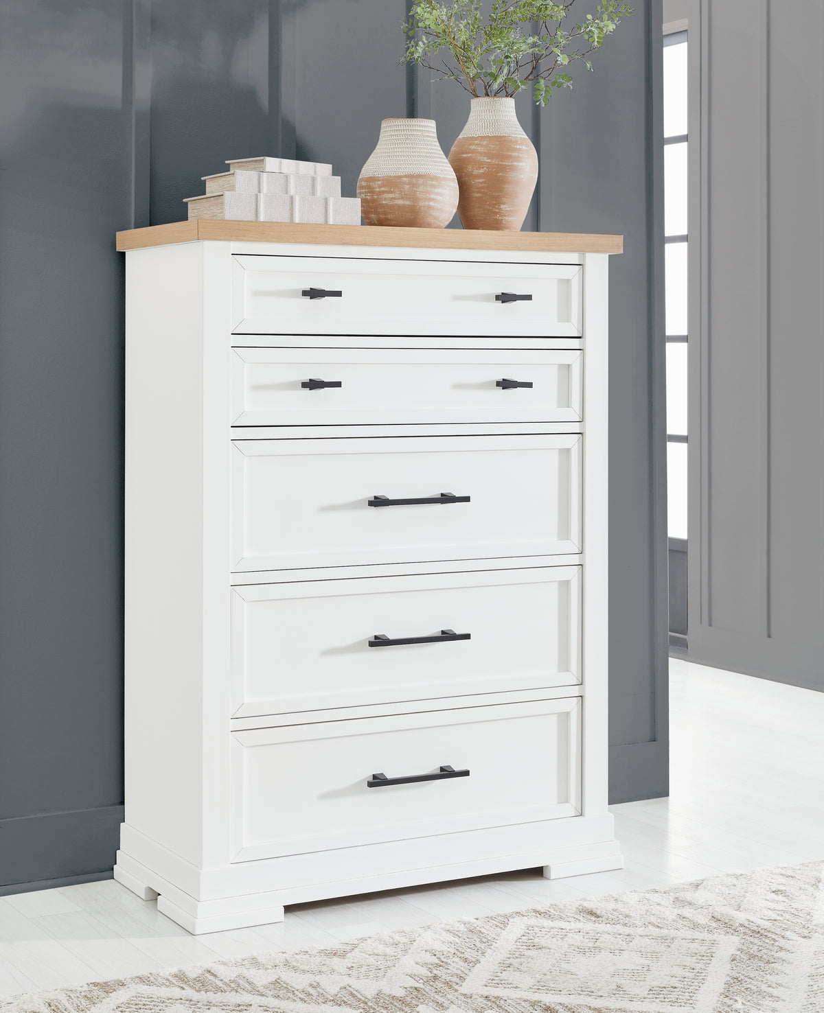 Diamond Furniture - Ashley Furniture - Ashbryn Bedroom - Queen Panel Storage Bed / White/Natural - B844B2