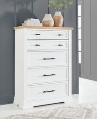 Diamond Furniture - Ashley Furniture - Ashbryn Bedroom - Queen Panel Storage Bed / White/Natural - B844B2