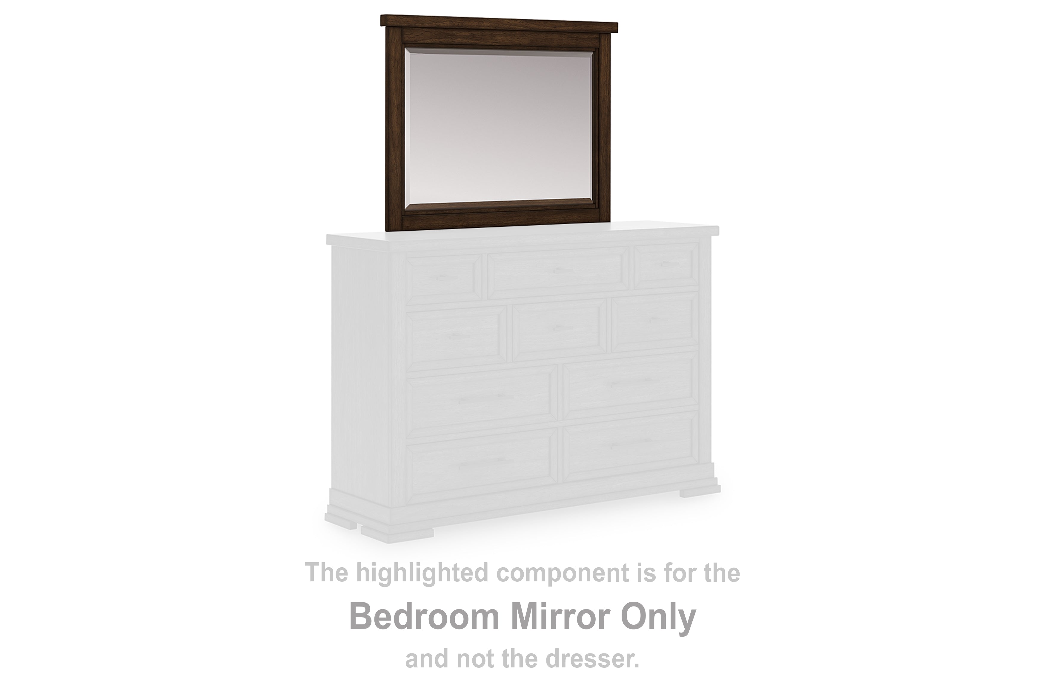 Diamond Furniture - Ashley Furniture - Taffenbrook Bedroom - Bedroom Mirror / Medium Brown - B849-36
