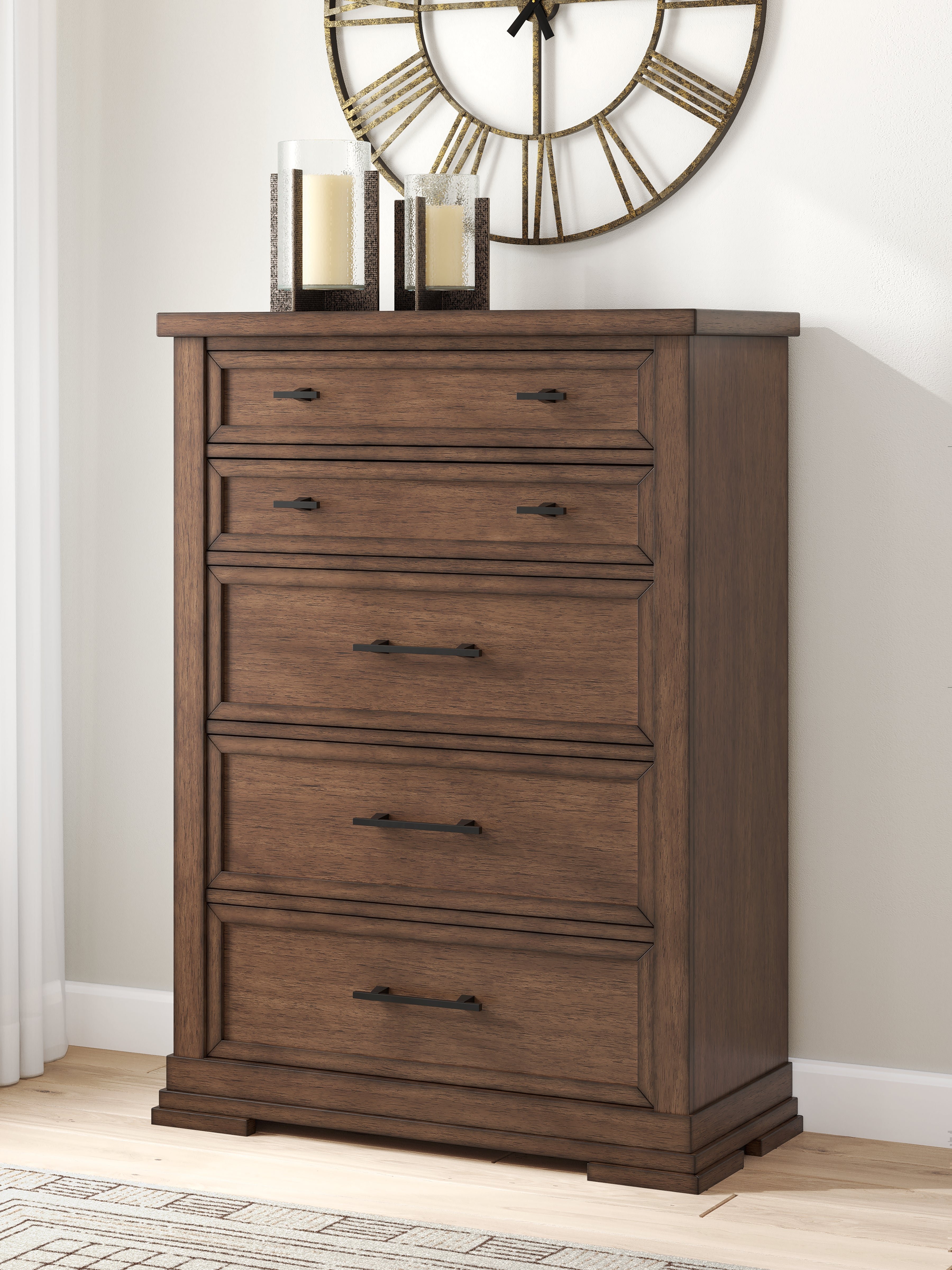 Diamond Furniture - Ashley Furniture - Taffenbrook Bedroom - Three Drawer Night Stand / Medium Brown - B849-93
