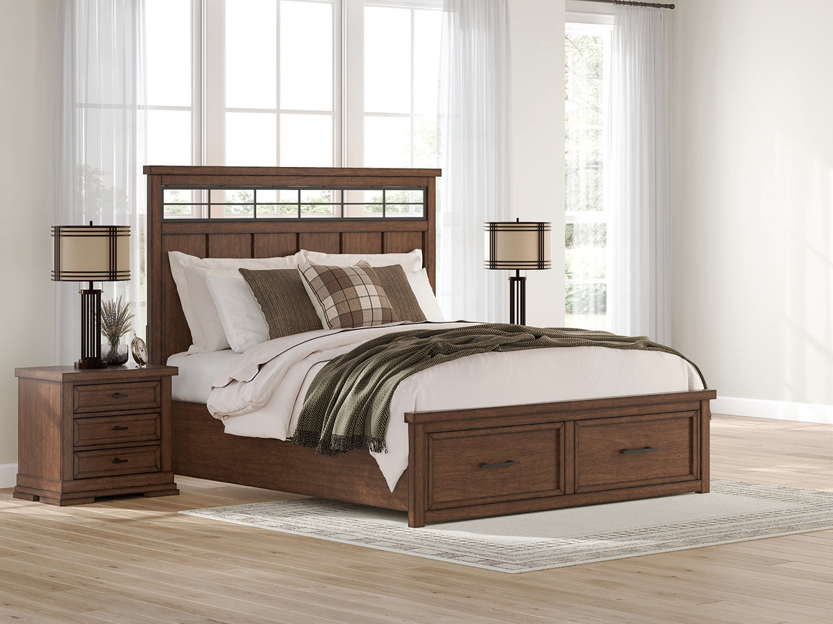 Diamond Furniture - Ashley Furniture - Taffenbrook California King Panel Storage Bed - California King Panel Storage Bed - B849B5