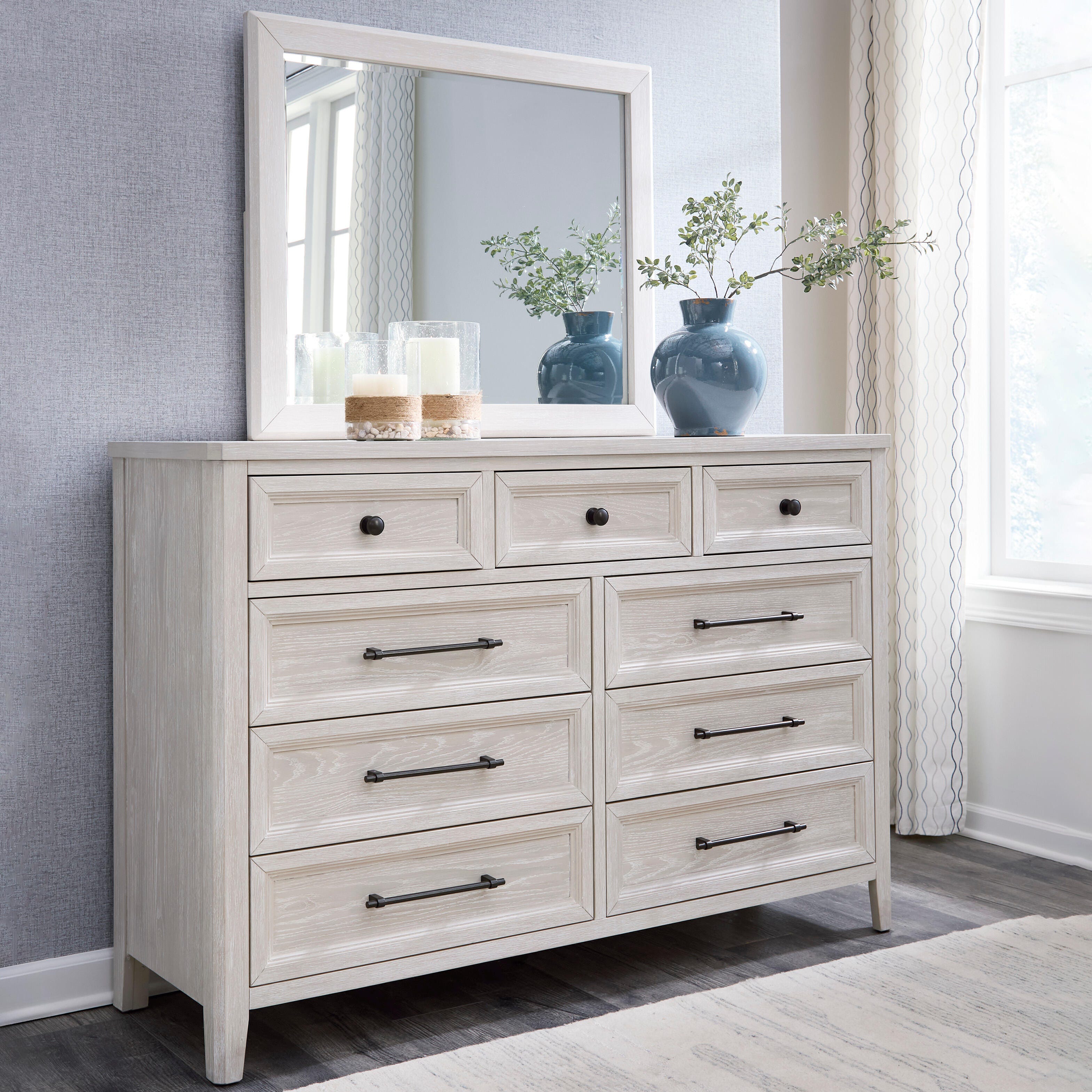 Diamond Furniture - Ashley Furniture - Darbonton Dresser and Mirror - Dresser and Mirror - PCB853B1