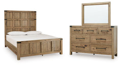Diamond Furniture - Ashley Furniture - Ridgester Queen Panel Bed, Dresser and Mirror - Queen Panel Bed, Dresser and Mirror - B858B3