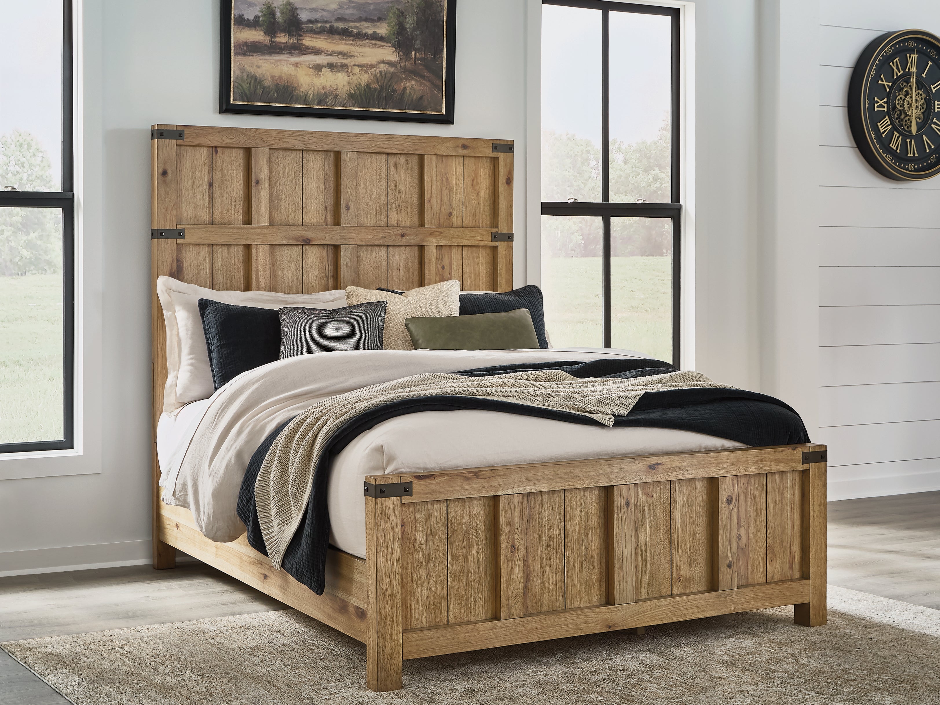 Diamond Furniture - Ashley Furniture - Ridgester Queen Panel Bed - Queen Panel Bed - B858B2