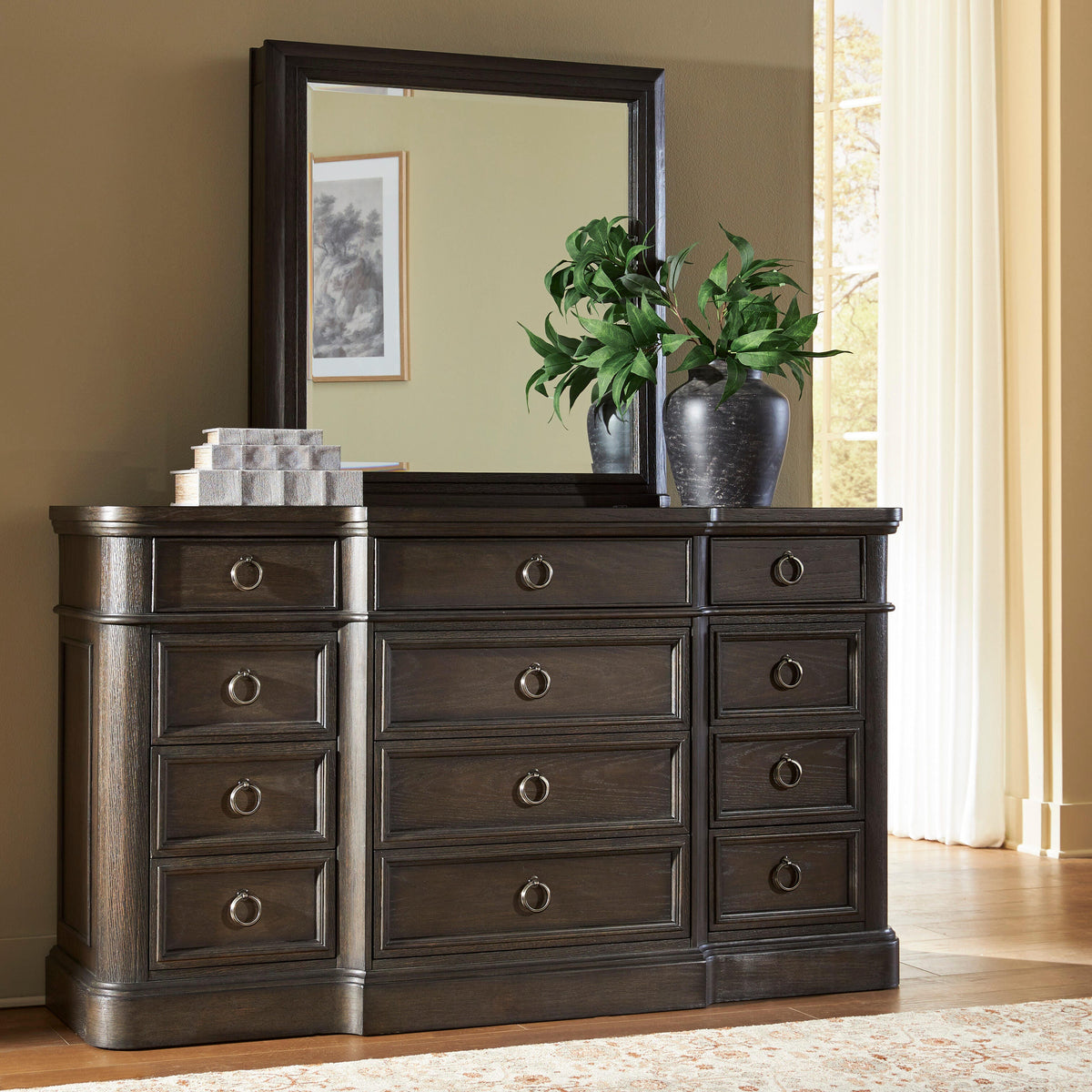 Diamond Furniture - Ashley Furniture - Wickenger Dresser and Mirror - Dresser and Mirror - PCB889B1