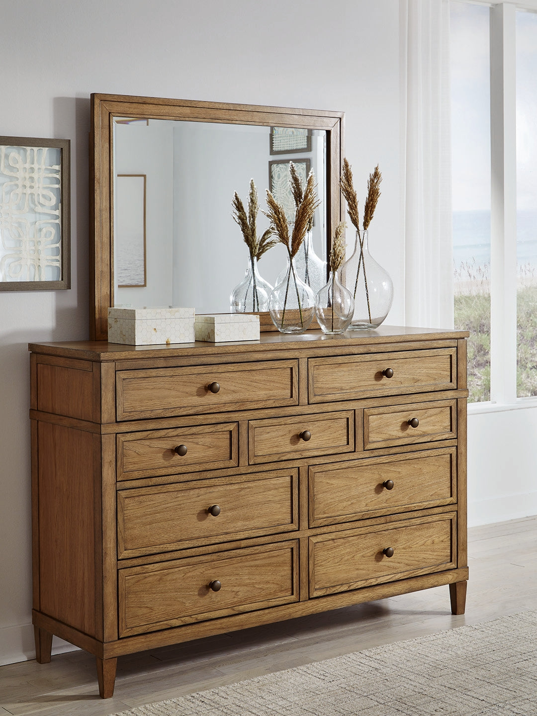 Diamond Furniture - Ashley Furniture - Sharlance Bedroom - Dresser and Mirror / Brown - B895B1