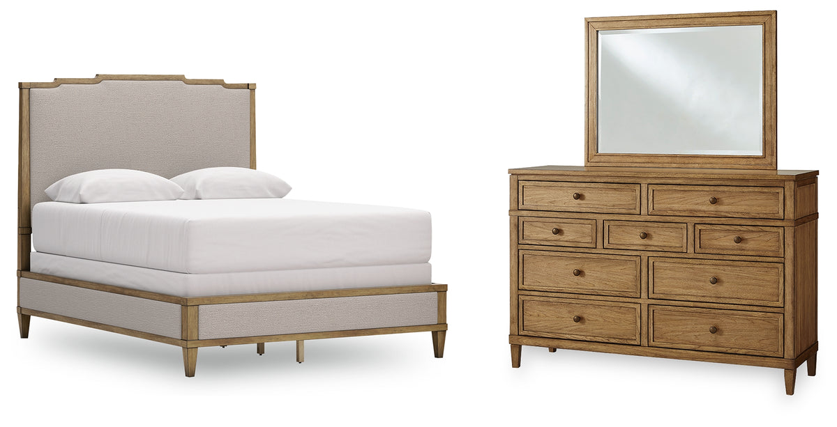 Diamond Furniture - Ashley Furniture - Sharlance Queen Upholstered Panel Bed, Dresser and Mirror - Queen Upholstered Panel Bed, Dresser and Mirror - B895B3