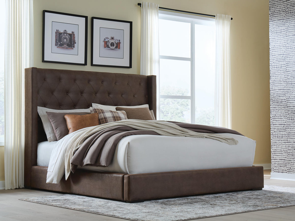 Diamond Furniture - Ashley Furniture - Lavernty King Upholstered Storage Bed - King Upholstered Storage Bed - PCB9002B2