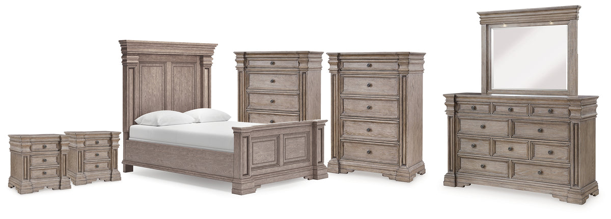 Diamond Furniture - Ashley Furniture - Blairhurst Queen Panel Bed. Dresser, Mirror, 2 Chests and 2 Nightstands - Queen Panel Bed. Dresser, Mirror, 2 Chests and 2 Nightstands - B916B13