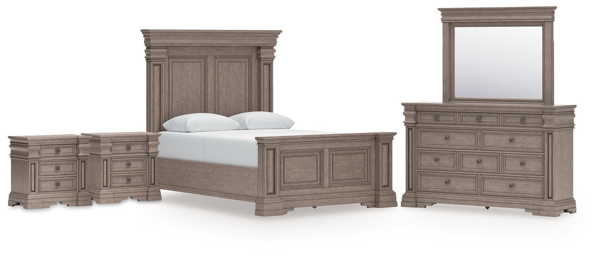 Diamond Furniture - Ashley Furniture - Blairhurst Queen Panel Bed, Dresser, Mirror and 2 Nightstands - Queen Panel Bed, Dresser, Mirror and 2 Nightstands - B916B10