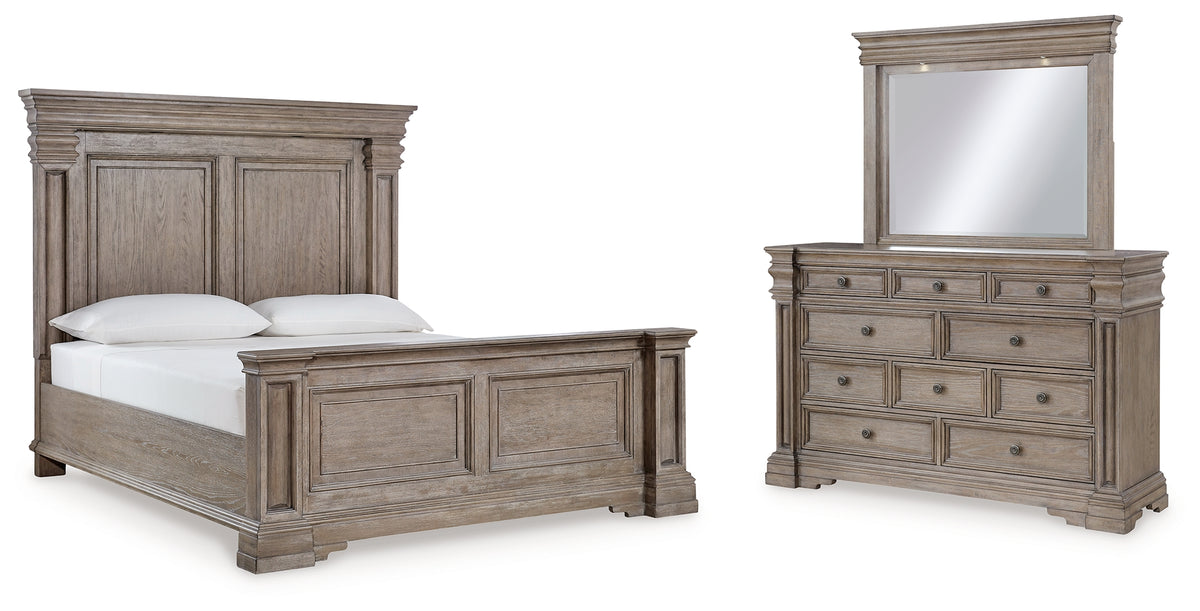 Diamond Furniture - Ashley Furniture - Blairhurst Queen Panel Bed, Dresser and Mirror - Queen Panel Bed, Dresser and Mirror - B916B3