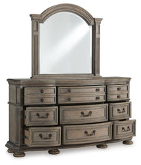 Ardenfield King Upholstered Sleigh Bed, Dresser, Mirror, Chest and 2 Nightstands