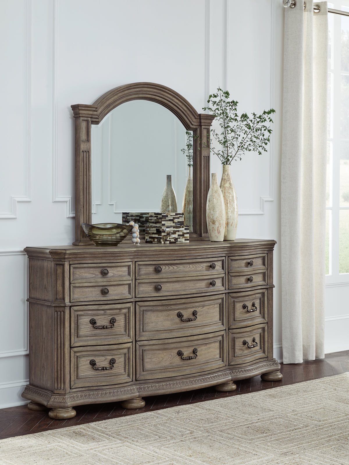 Diamond Furniture - Ashley Furniture - Ardenfield Bedroom - California King Upholstered Sleigh Bed / Light Brown - B944B5