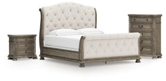 Diamond Furniture - Ashley Furniture - Ardenfield California King Sleigh Bed, Chest and Nightstand - California King Sleigh Bed, Chest and Nightstand - B944B6