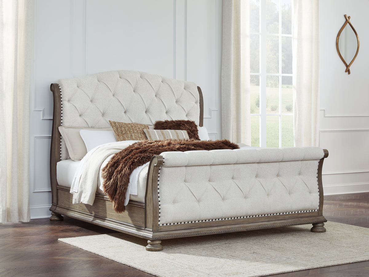 Diamond Furniture - Ashley Furniture - Ardenfield King Upholstered Sleigh Bed - King Upholstered Sleigh Bed - B944B4