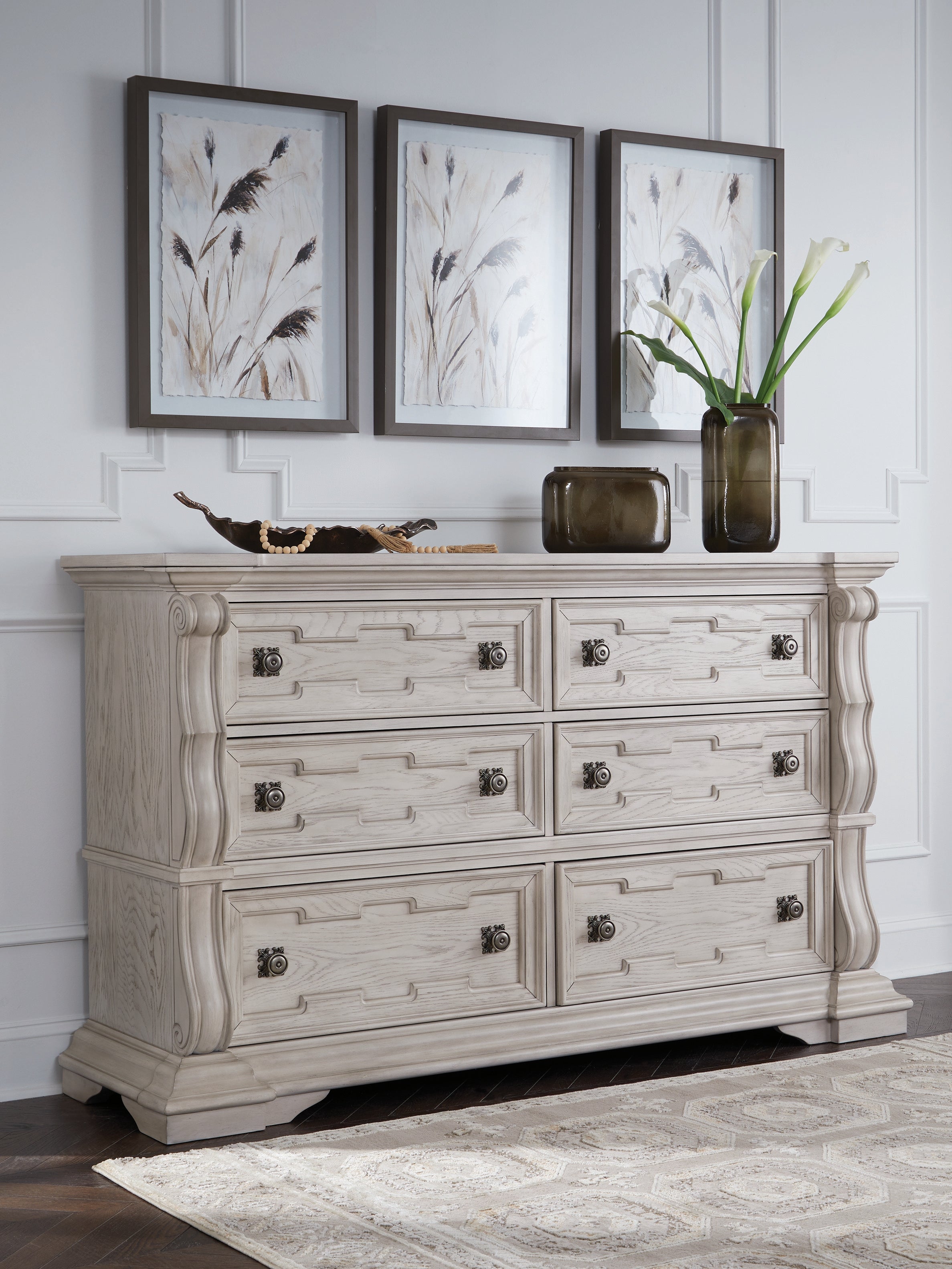 Diamond Furniture - Ashley Furniture - Bruchandi Bedroom - Dresser / Antique White - PCB948-31