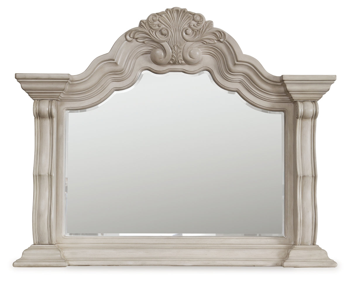 Diamond Furniture - Ashley Furniture - Bruchandi Mirror - Bedroom Mirror / Antique White - PCB948-36