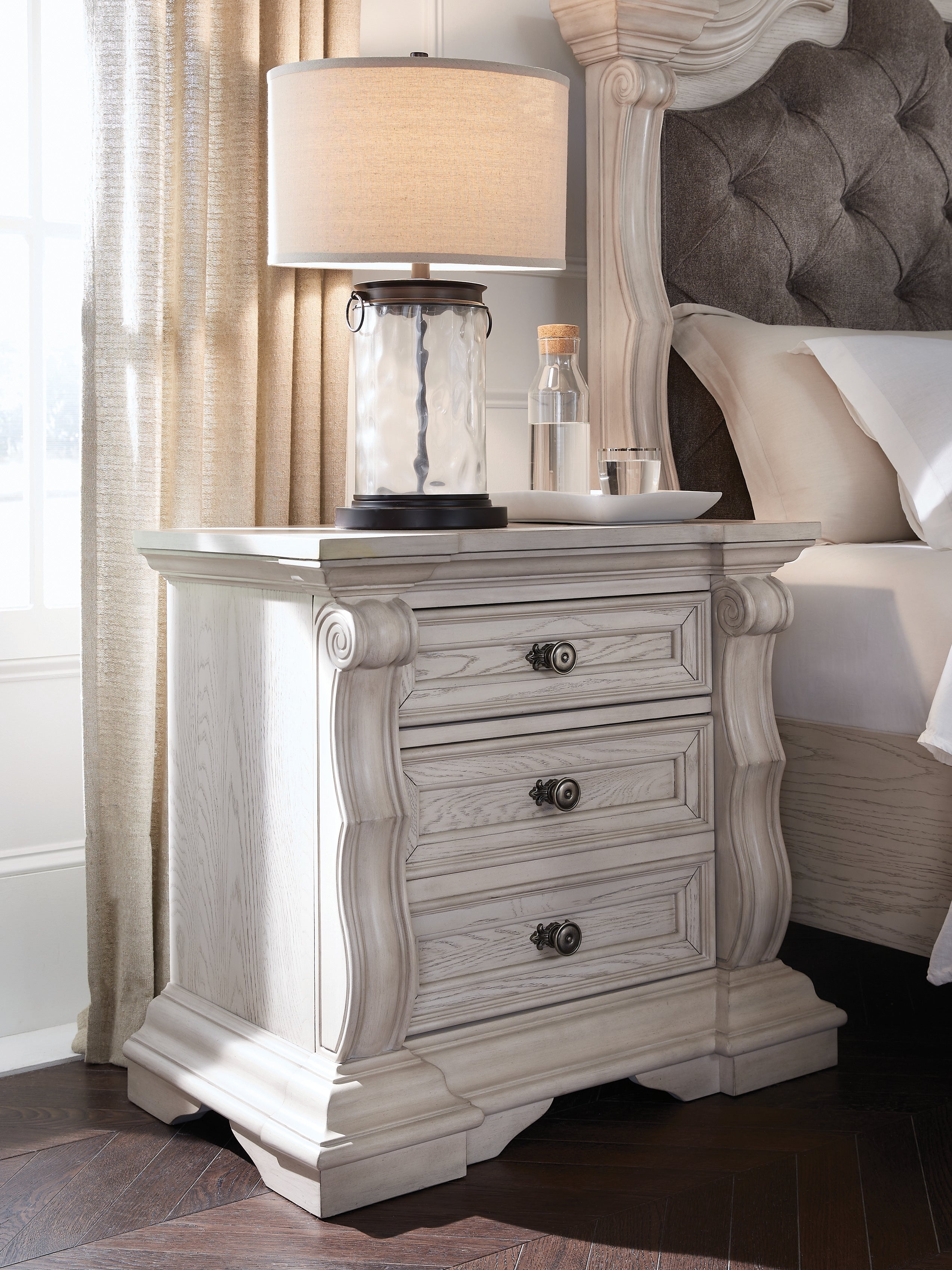 Diamond Furniture - Ashley Furniture - Bruchandi Bedroom - Three Drawer Night Stand / Antique White - PCB948-93