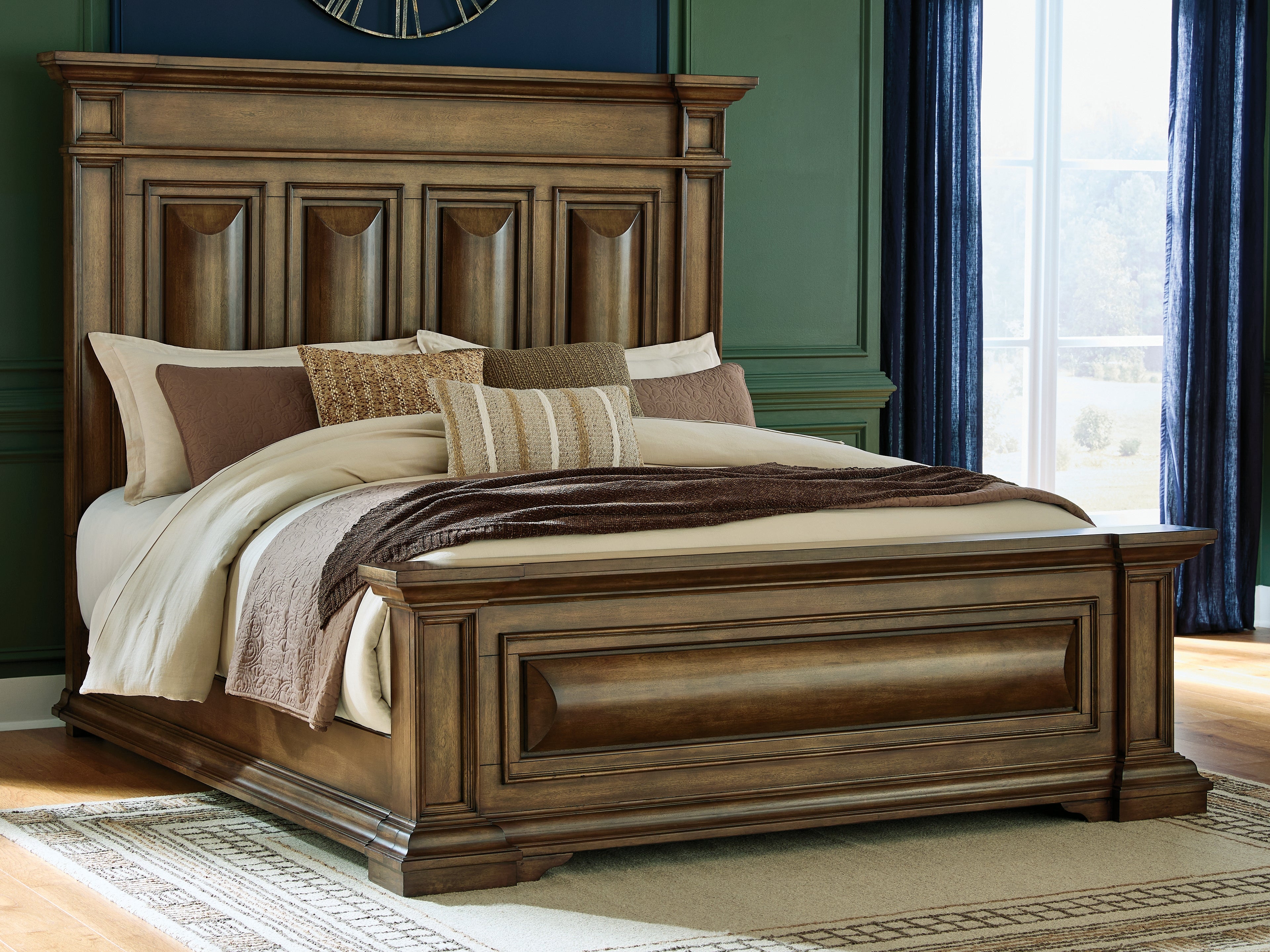 Diamond Furniture - Ashley Furniture - Frantanna Bedroom - California King Panel Bed / Brown - PCB949B7