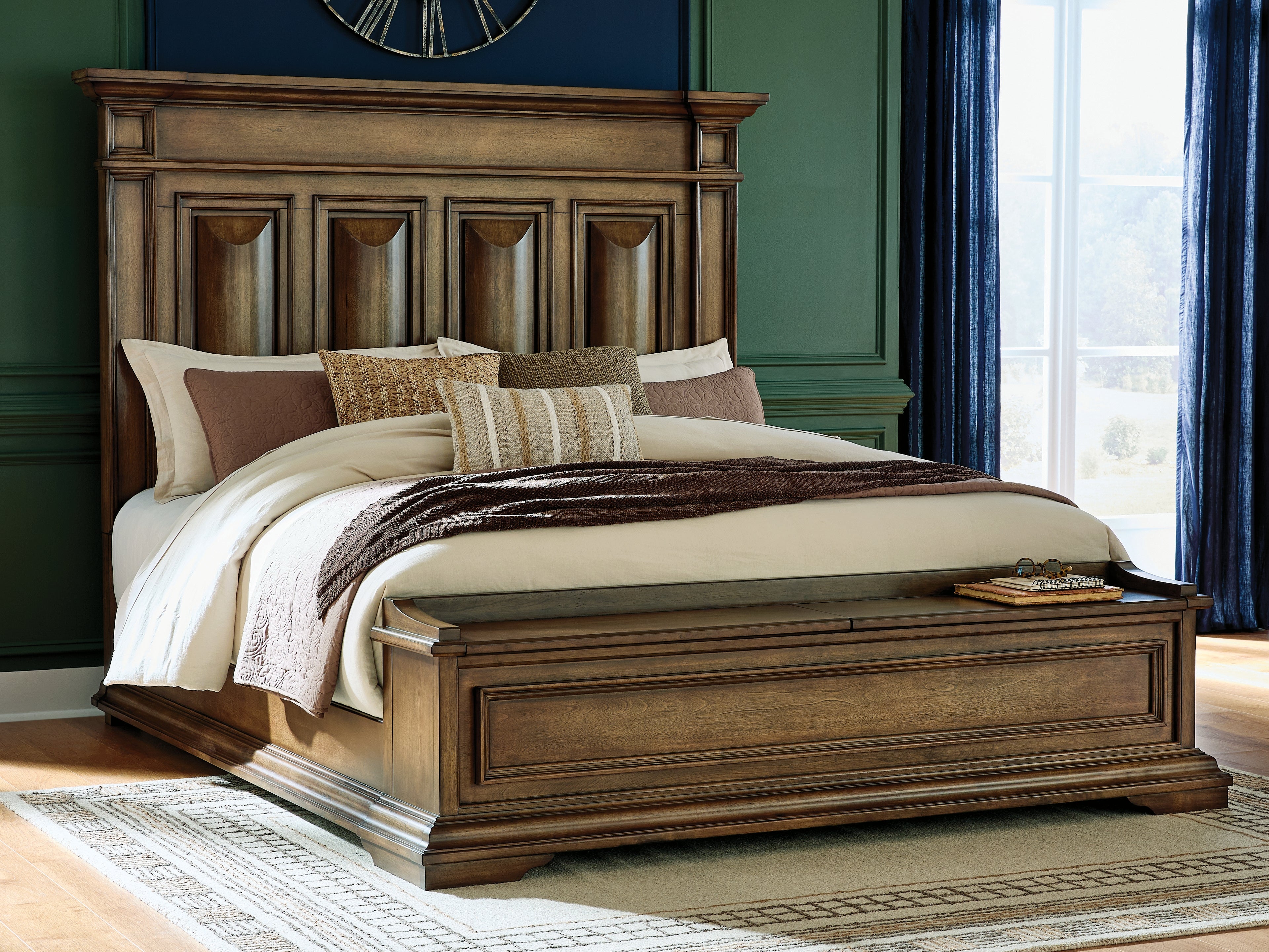Diamond Furniture - Ashley Furniture - Frantanna Bedroom - California King Panel Storage Bed / Brown - PCB949B9