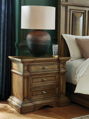 Diamond Furniture - Ashley Furniture - Frantanna Bedroom - Three Drawer Night Stand / Brown - PCB949-93