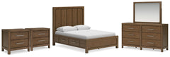 Diamond Furniture - Ashley Furniture - Cabalynn Queen Panel Storage Bed, Dresser, Mirror and 2 Nightstands - Queen Panel Storage Bed, Dresser, Mirror and 2 Nightstands - B974B17