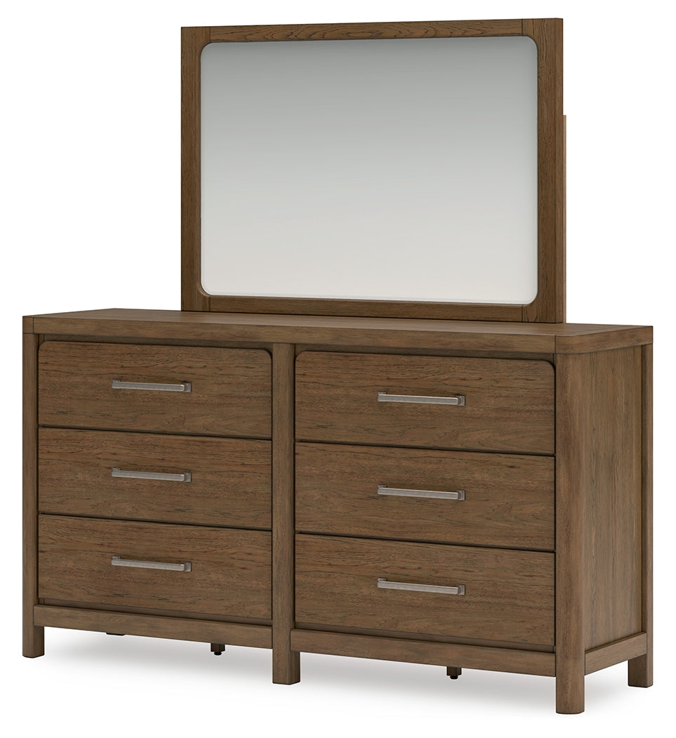 Cabalynn King Panel Bed with Storage, Dresser and Mirror