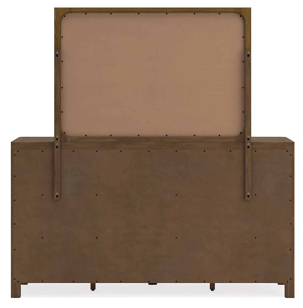 Cabalynn King Panel Bed with Storage, Dresser and Mirror