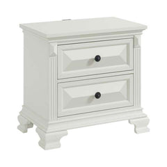 2-Drawer Nightstand with USB in Antique White
