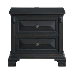 2-Drawer Nightstand with USB in Black
