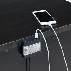 2-Drawer Nightstand with USB in Black