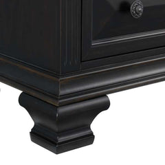 2-Drawer Nightstand with USB in Black