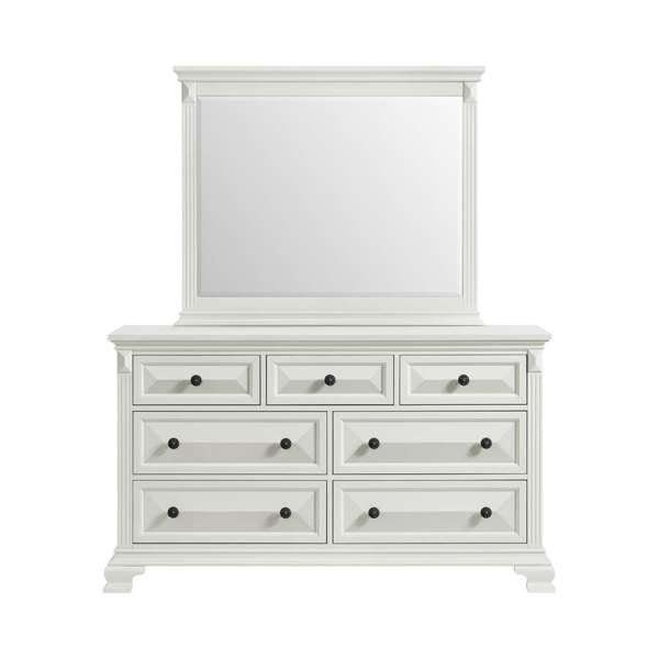 Dresser and Mirror Set in Antique White