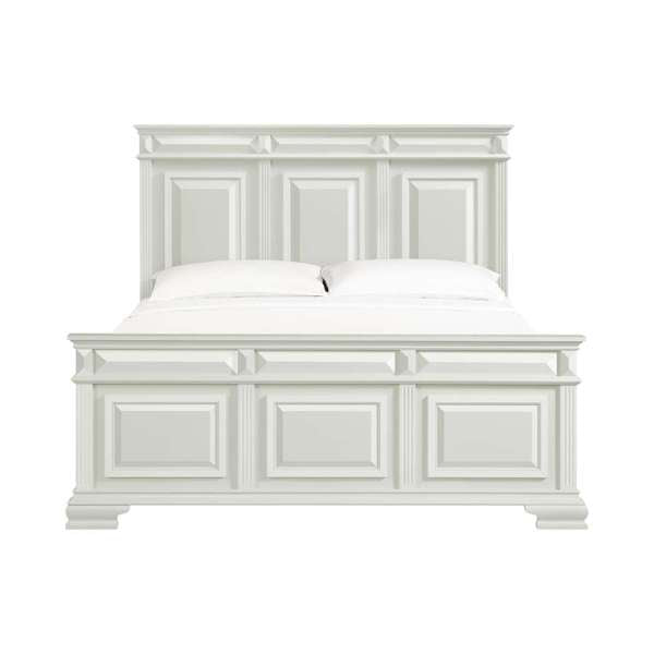 King Panel Bed in Antique White