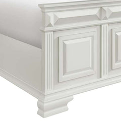 King Panel Bed in Antique White