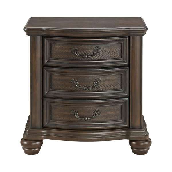 2-Drawer Nightstand with USB in Mahogany