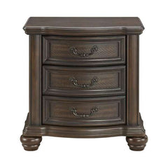 2-Drawer Nightstand with USB in Mahogany