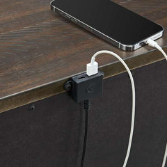 2-Drawer Nightstand with USB in Mahogany