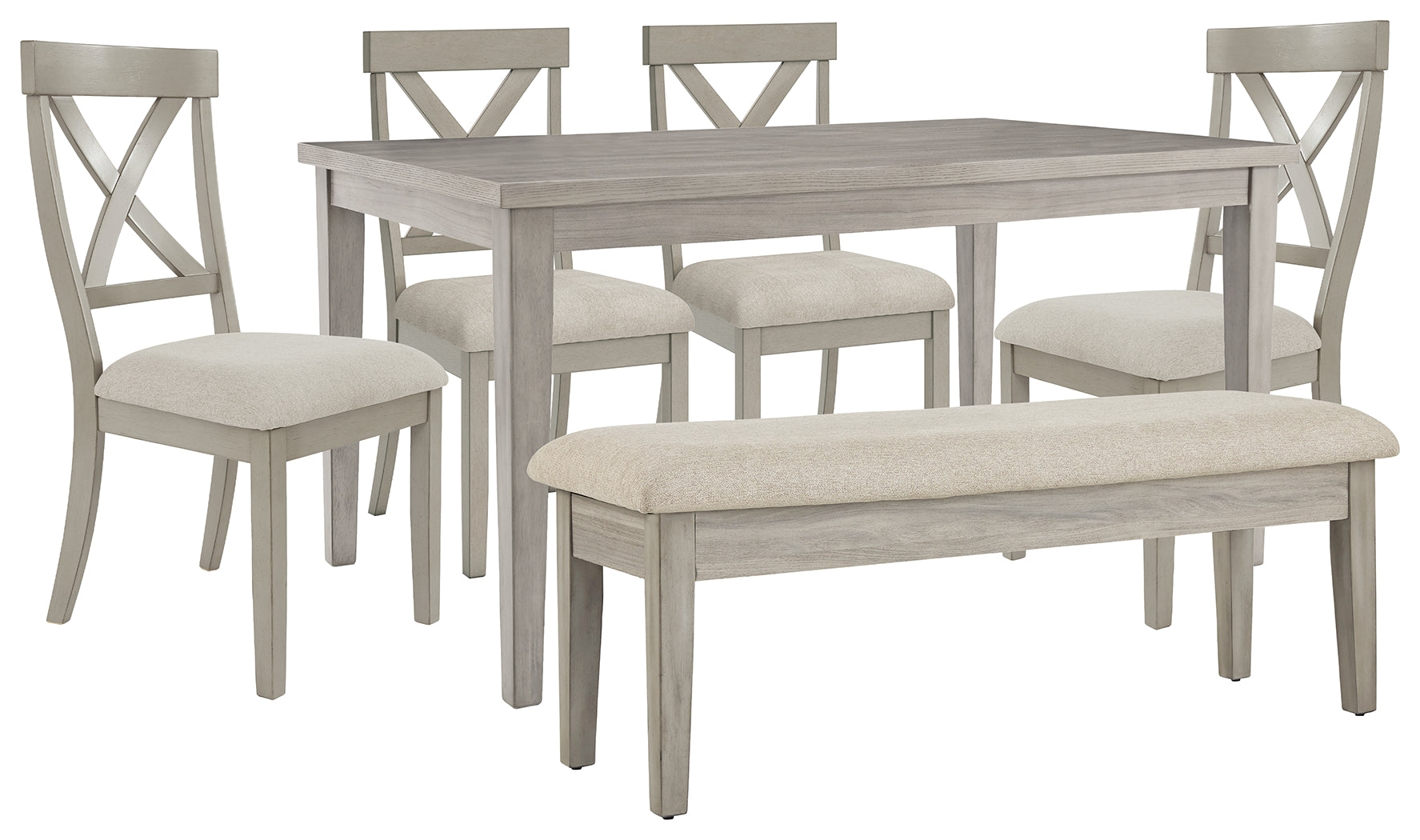 Diamond Furniture - Ashley Furniture - Parellen Dining Table, 2 Chairs and Bench - Dining Table, 2 Chairs and Bench - D291D7
