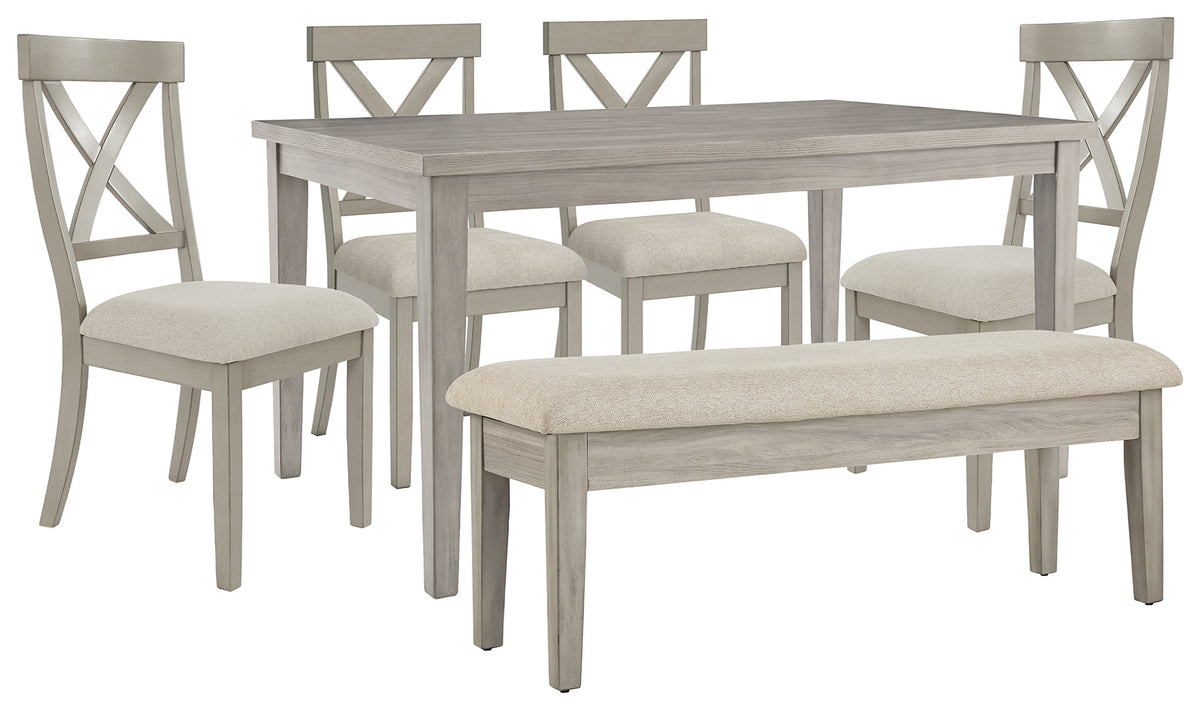 Diamond Furniture - Ashley Furniture - Parellen Dining Table, 2 Chairs and Bench - Dining Table, 2 Chairs and Bench - D291D7