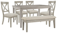 Diamond Furniture - Ashley Furniture - Parellen Dining Table, 2 Chairs and Bench - Dining Table, 2 Chairs and Bench - D291D7