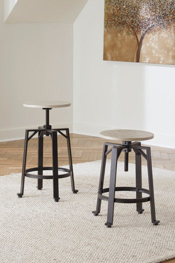 Diamond Furniture - Ashley Furniture - Karisslyn Dining Room - Counter Height Stool (Set of 2) / Whitewash/Black - D336-024X2