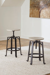 Diamond Furniture - Ashley Furniture - Karisslyn Dining Room - Counter Height Stool (Set of 2) / Whitewash/Black - D336-024X2